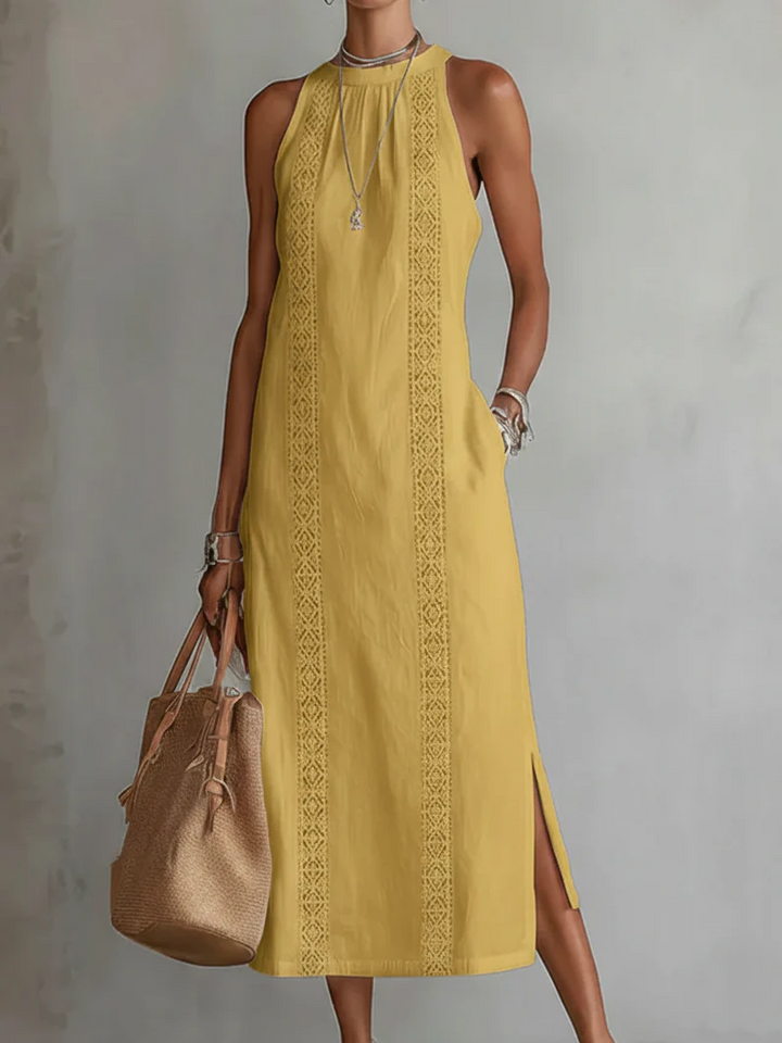 JIMENA™ - COTTON LINEN MIDI DRESS
