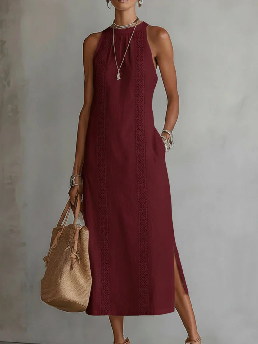 JIMENA™ - COTTON LINEN MIDI DRESS