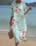 ORLAIGH™ - FLATTERING FLORAL MIDI DRESS