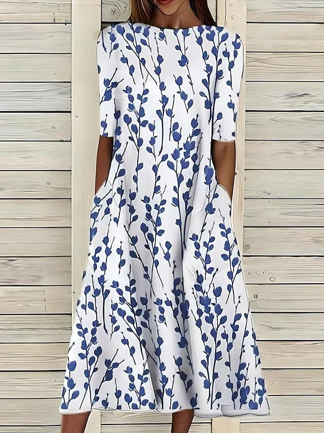 EMMA™ - FLATTERING FLORAL MIDI DRESS