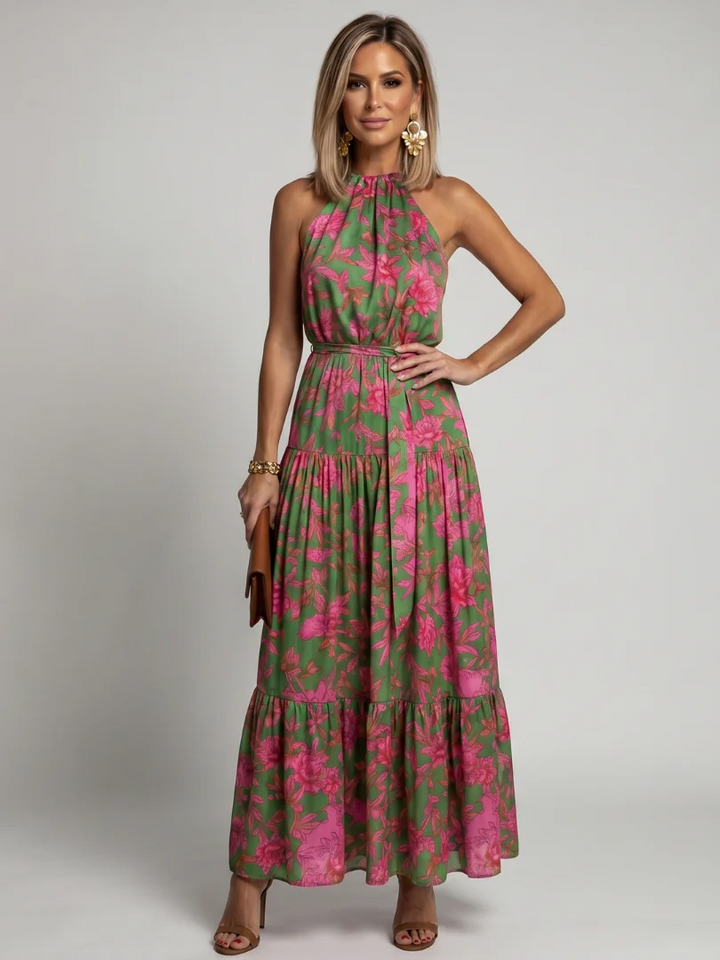 ROWEN™ - DRAPED HALTER MIDI DRESS