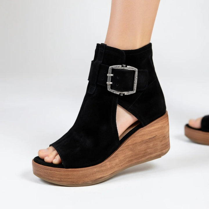HEATHER™ - OPEN-TOE WEDGE SANDAL BOOTS