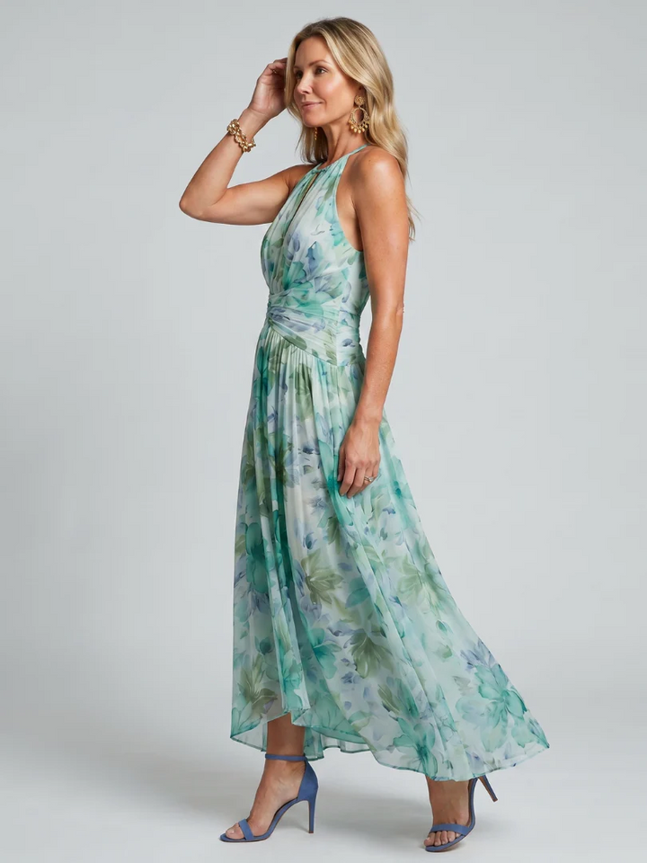 PORTIA™ - PLEATED FLORAL MIDI DRESS