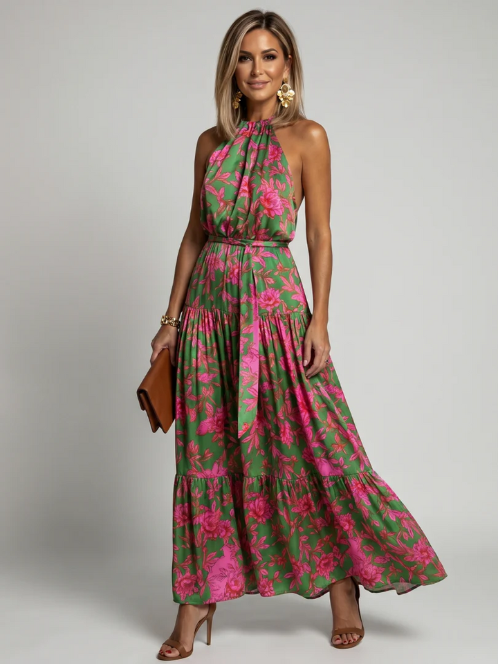ROWEN™ - DRAPED HALTER MIDI DRESS