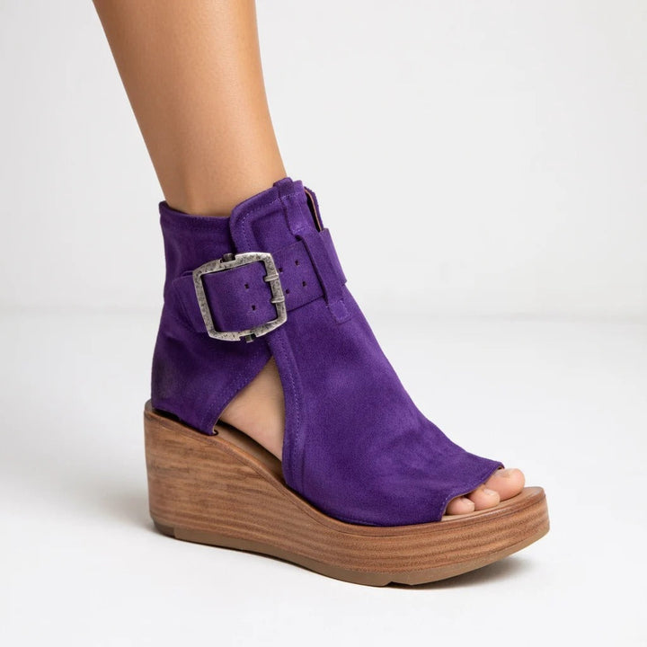 HEATHER™ - OPEN-TOE WEDGE SANDAL BOOTS
