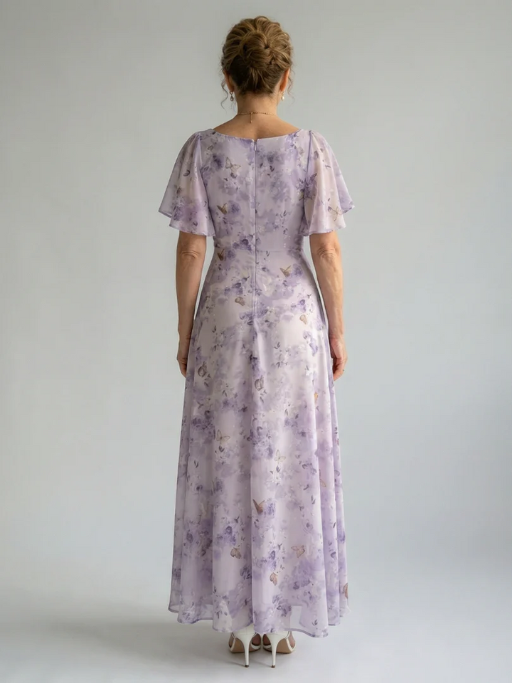 VAELIS™ - FLUTTER SLEEVE MIDI DRESS