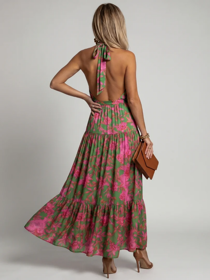 ROWEN™ - DRAPED HALTER MIDI DRESS
