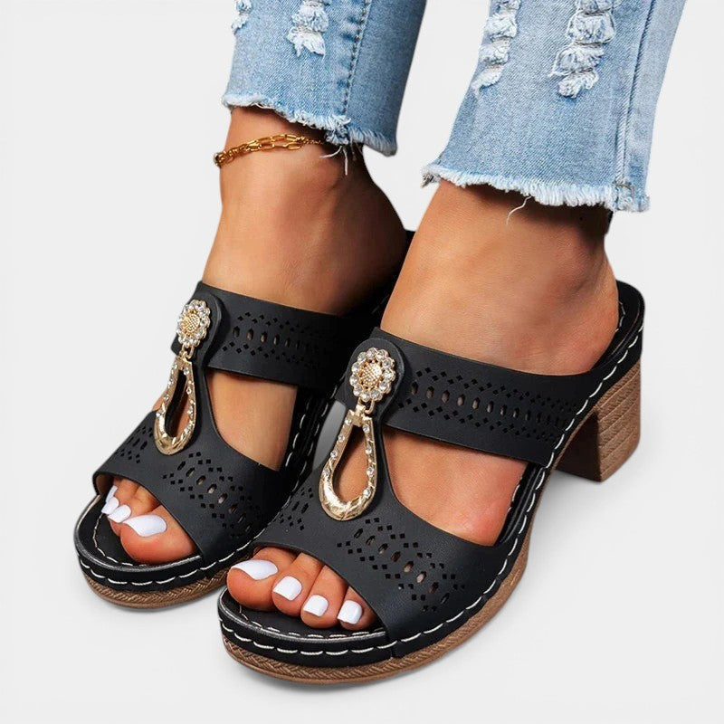 ABBEY™ - ORTHOPEDIC OPEN-TOE HEEL SANDALS