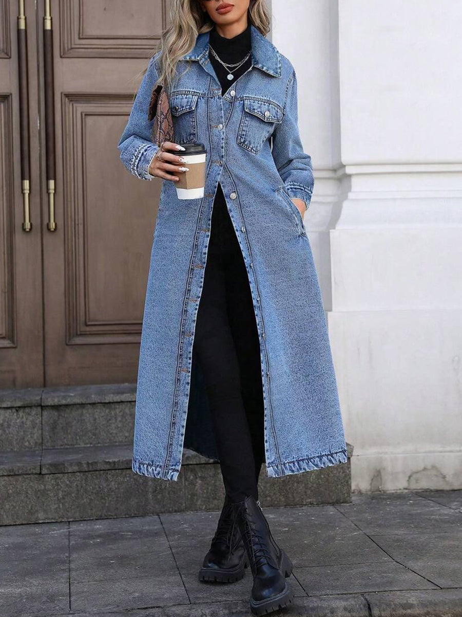 MAYA™ - ELEGANT DENIM LONG JACKET