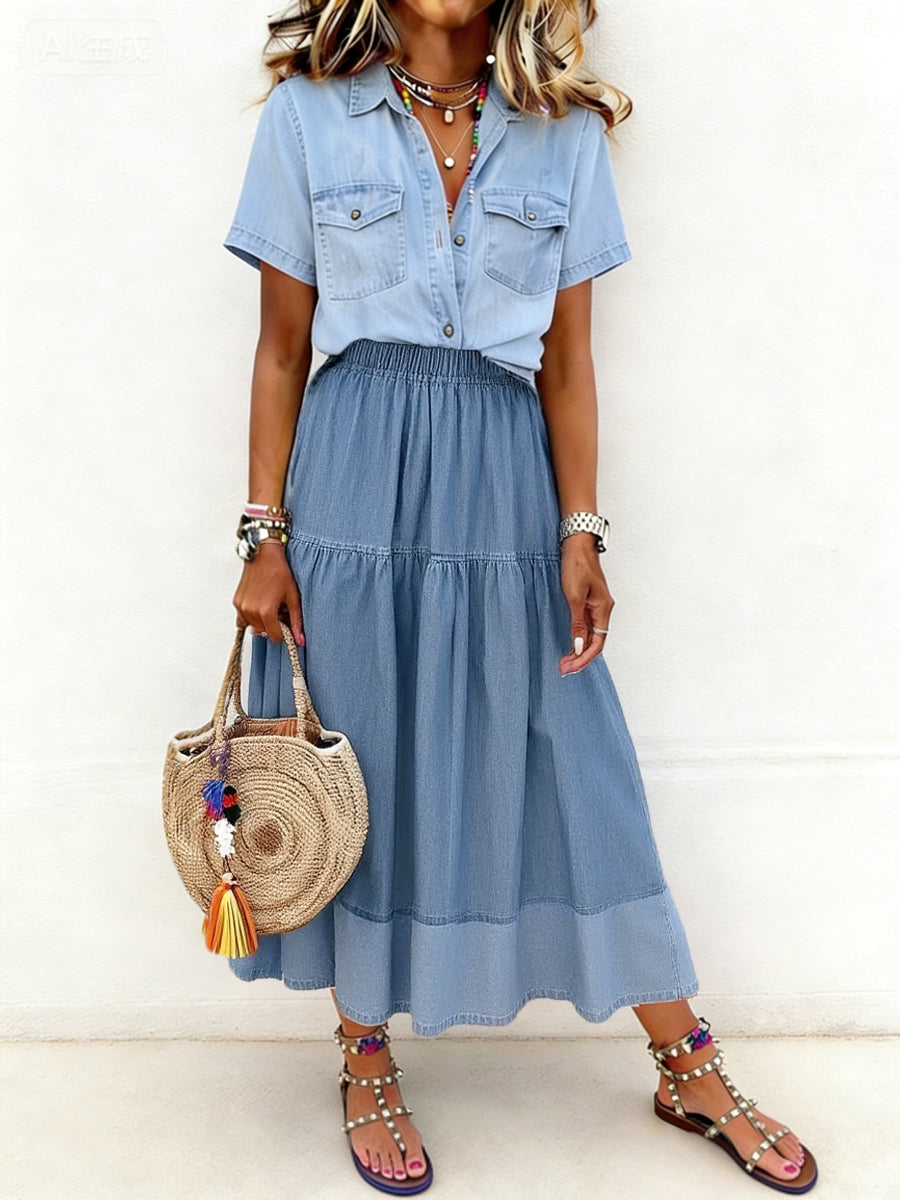 SARAH™ - EFFORTLESS DENIM SUMMER SKIRT